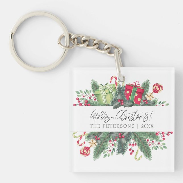 🎄Personalized Festive Merry Christmas Decorative Keychain (Front)