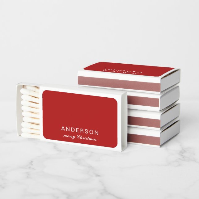 Personalized Festive Merry Christmas Party Matchboxes (Stacked)