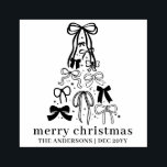 Personalized Festive Modern Family Christmas Rubber Stamp<br><div class="desc">Send holiday greetings in style with our Modern Hand-Drawn Bows Tree Return Address Rubber Stamp. This festive design features a unique Christmas tree created from delicate hand-drawn bows, paired with the phrase “Merry Christmas” and your personalized family name beneath. Choose your ink color to make it uniquely yours. A chic...</div>