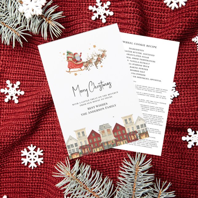 Personalized festive modern watercolor  holiday card (Creator Uploaded)