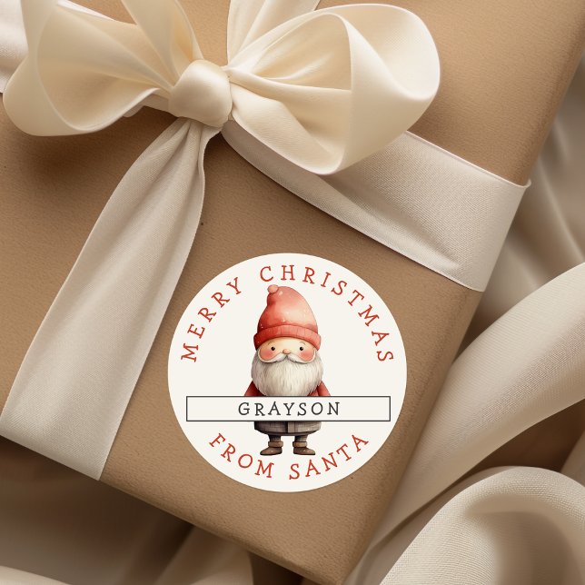 Personalized Festive Santa Christmas Sticker (Creator Uploaded)