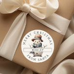 Personalized Festive Snowman Christmas Sticker<br><div class="desc">Delight your kids this Christmas with personalized stickers from Santa! Featuring a whimsical,  watercolor Snowman,  these stickers will make your children's holiday dreams come true. Make the season even brighter with custom stickers bearing your child's name!</div>