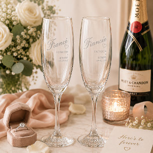 Personalized Fiancée Champagne Flute Engagement