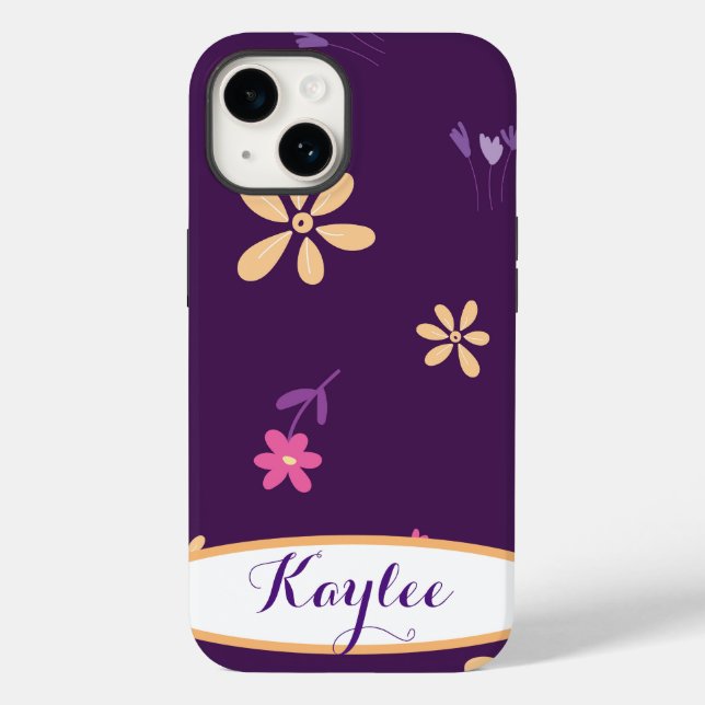 Personalized Field Flowers Purple Phone Case (Back)