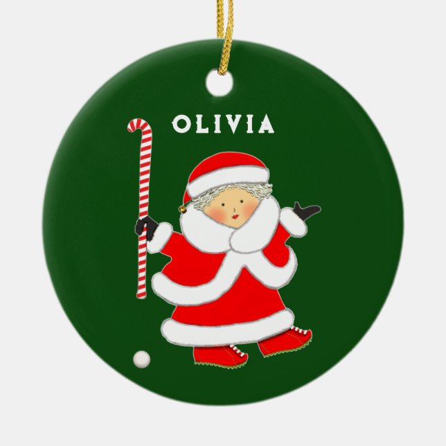Personalized Field Hockey Ceramic Ornament (Front)