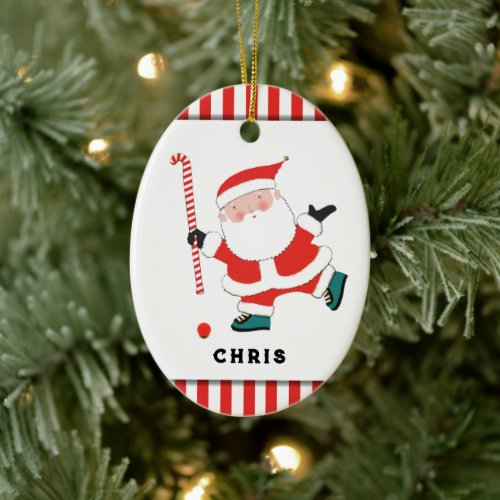 Personalized Field Hockey Gift Ceramic Ornament