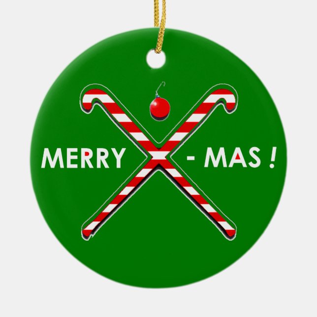 Personalized Field Hockey Gifts Ceramic Ornament (Front)