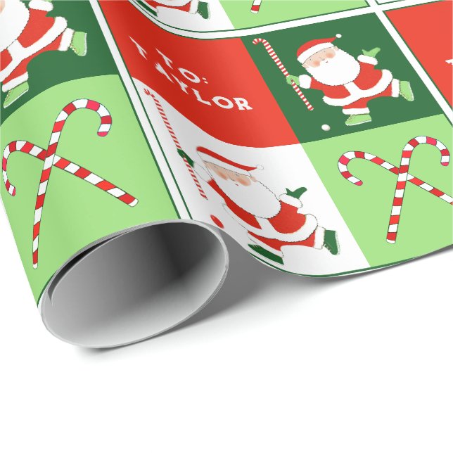 Personalized Field Hockey Holiday Gift Wrapping Paper (Roll Corner)