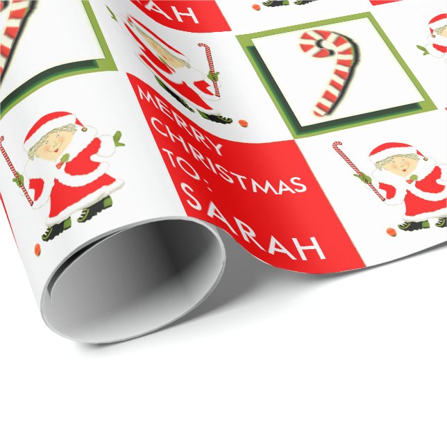 Personalized Field Hockey Holidays Wrapping Paper (Roll Corner)