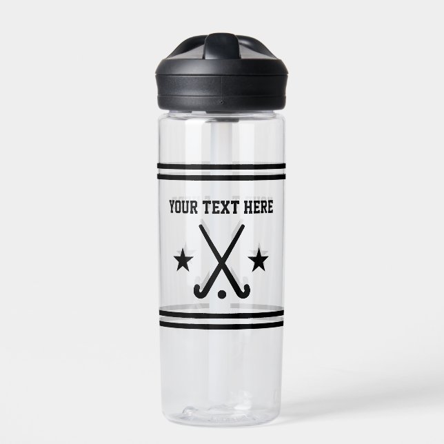 Personalized field hockey sports water bottle (Front)