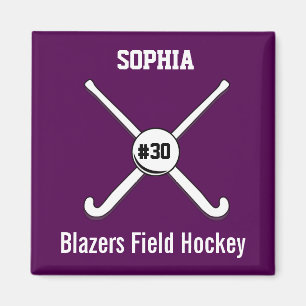 Personalized Field Hockey Team Name Jersey Number Magnet