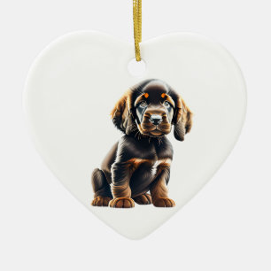 Personalized Field Spaniel Puppy Ceramic Ornament