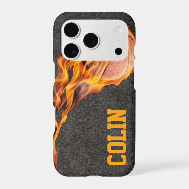 Personalized Fiery Basketball Iphone Case (Back)