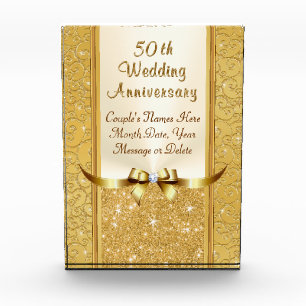 Personalized Fiftieth Anniversary Gifts, Stunning Acrylic Award