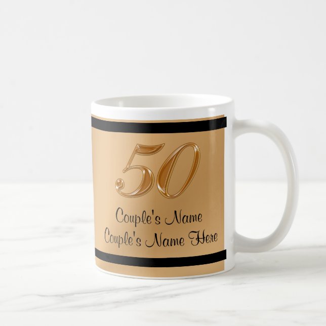 Personalized Fiftieth Wedding Anniversary Gifts Coffee Mug (Right)