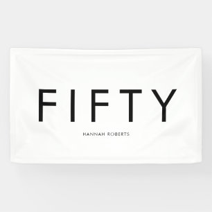 Personalized Fifty Bold 50th Birthday Party Banner