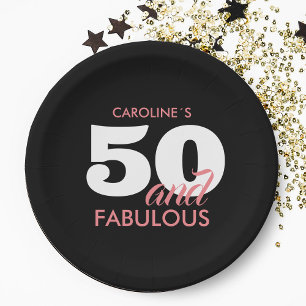 Personalized Fifty Fiftieth Birthday Paper Plates