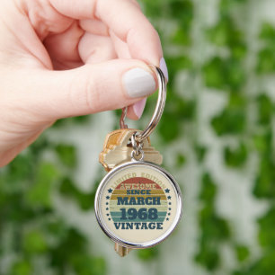 Personalized fifty five vintage 55th birthday keychain