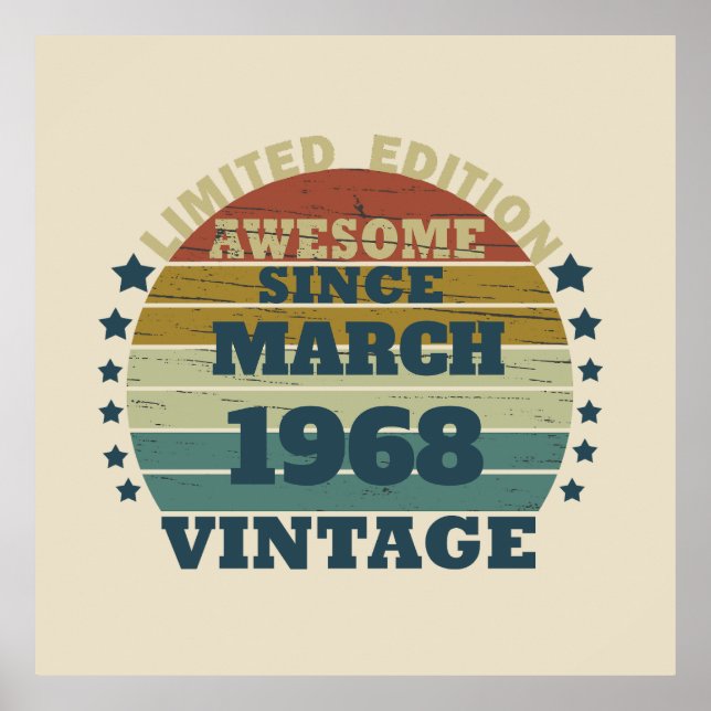 Personalized fifty five vintage 55th birthday poster (Front)