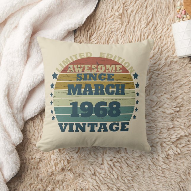 Personalized fifty five vintage 55th birthday throw pillow (Blanket)