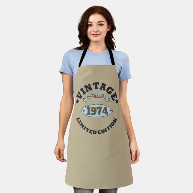 Personalized fifty vintage 50th birthday party apron (Worn)