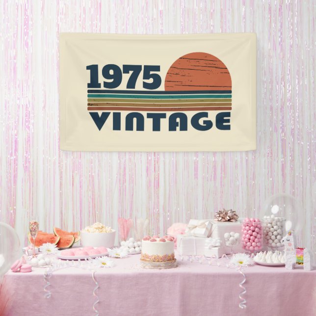 Personalized fifty vintage 50th birthday party banner (Party)