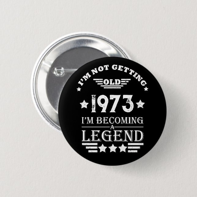 Personalized fifty vintage 50th birthday party button (Front & Back)
