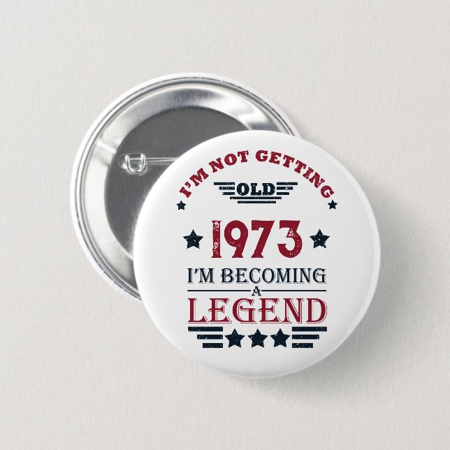 Personalized fifty vintage 50th birthday party button (Front & Back)