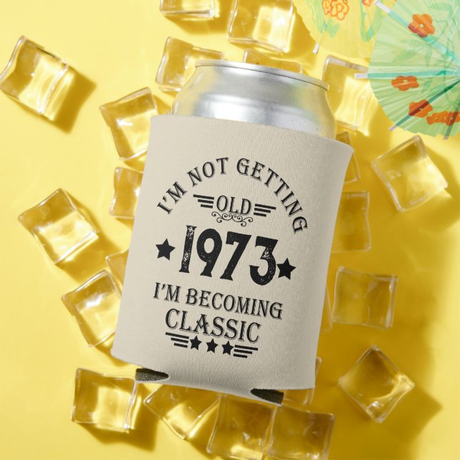 Personalized fifty vintage 50th birthday party can cooler (In Situ Summer)