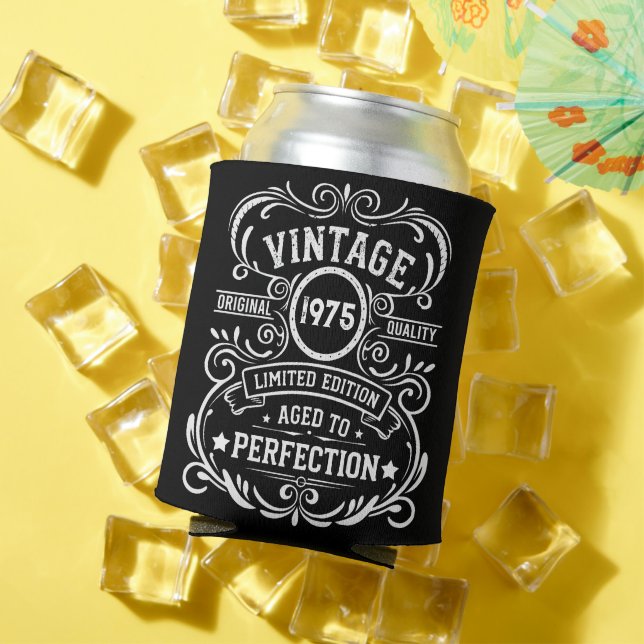 Personalized fifty vintage 50th birthday party can cooler (In Situ Summer)