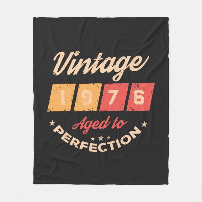 Personalized fifty vintage 50th birthday party fleece blanket (Front)
