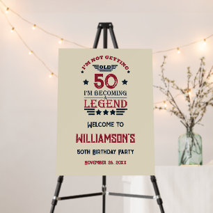 Personalized fifty vintage 50th birthday party foam board