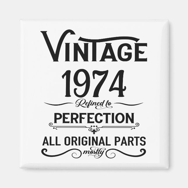 Personalized fifty vintage 50th birthday party magnet (Front)