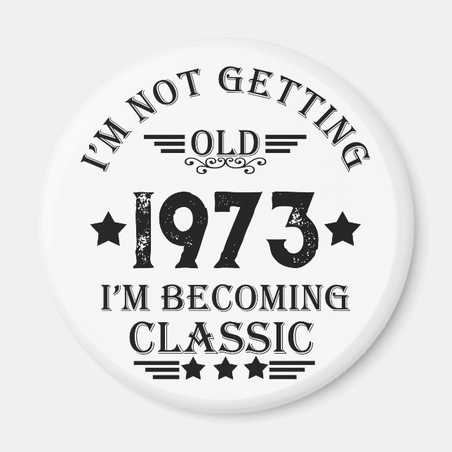 Personalized fifty vintage 50th birthday party magnet (Front)