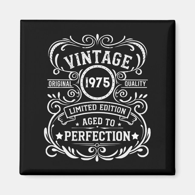 Personalized fifty vintage 50th birthday party magnet (Front)