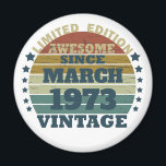 Personalized fifty vintage 50th birthday party magnet<br><div class="desc">Add some originality with this limited edition,  premium-quality,  and unique vintage-looking birthday graphic design featuring cool typography. It's a great gift idea for men,  women,  husbands,  wives,  girlfriends,  and boyfriends who will appreciate this one-of-a-kind piece of art. A fun and memorable holiday gift for your birthday party.</div>