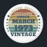 Personalized fifty vintage 50th birthday party magnet<br><div class="desc">Add some originality with this limited edition,  premium-quality,  and unique vintage-looking birthday graphic design featuring cool typography. It's a great gift idea for men,  women,  husbands,  wives,  girlfriends,  and boyfriends who will appreciate this one-of-a-kind piece of art. A fun and memorable holiday gift for your birthday party.</div>