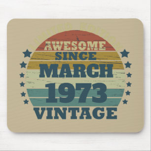 Personalized fifty vintage 50th birthday party mouse pad