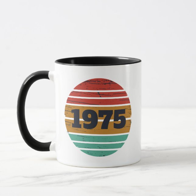 Personalized fifty vintage 50th birthday party mug (Left)