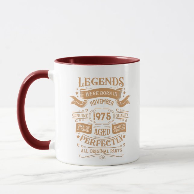 Personalized fifty vintage 50th birthday party mug (Left)