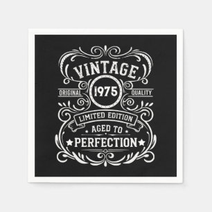Personalized fifty vintage 50th birthday party napkins