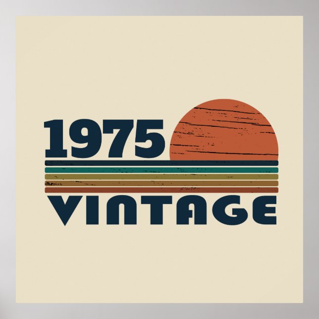 Personalized fifty vintage 50th birthday party poster (Front)