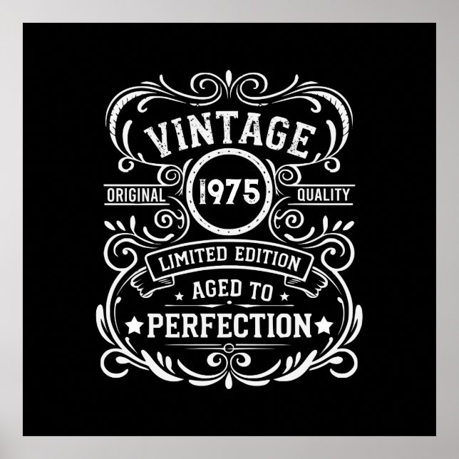 Personalized fifty vintage 50th birthday party poster (Front)