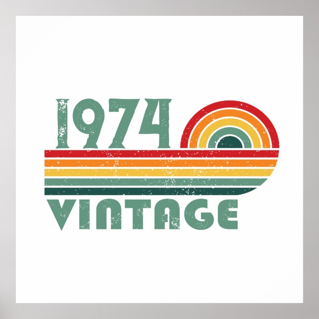 Personalized fifty vintage 50th birthday party poster (Front)