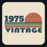 Personalized fifty vintage 50th birthday party square sticker<br><div class="desc">Add some originality to your wardrobe with this vintage birthday graphic design featuring awesome typography font lettering. It makes a great gift for men,  women,  husbands,  wives,  girlfriends,  and boyfriends who will love this unique artwork. Perfect for your fun and memorable birthday celebration.</div>