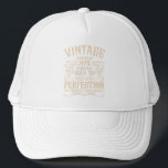 Personalized fifty vintage 50th birthday party trucker hat<br><div class="desc">Make your birthday special with this unique design. Add a touch of sophisticated elegance to your birthday celebration with our exquisite, one-of-a-kind designs. These graphics bring sophistication and originality to any product, creating a memorable and stylish gift. They are perfect for those who appreciate a touch of timeless glamour on...</div>