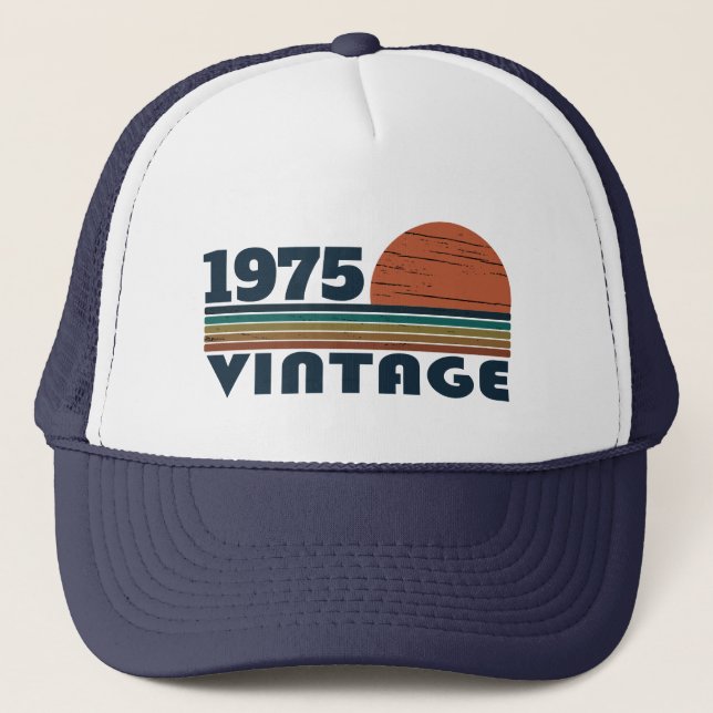 Personalized fifty vintage 50th birthday party trucker hat (Front)