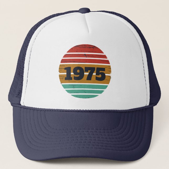 Personalized fifty vintage 50th birthday party trucker hat (Front)