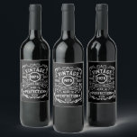 Personalized fifty vintage 50th birthday party wine label<br><div class="desc">Make your birthday special with this unique design. Add a touch of sophisticated elegance to your birthday celebration with our exquisite, one-of-a-kind designs. These graphics bring sophistication and originality to any product, creating a memorable and stylish gift. They are perfect for those who appreciate a touch of timeless glamour on...</div>