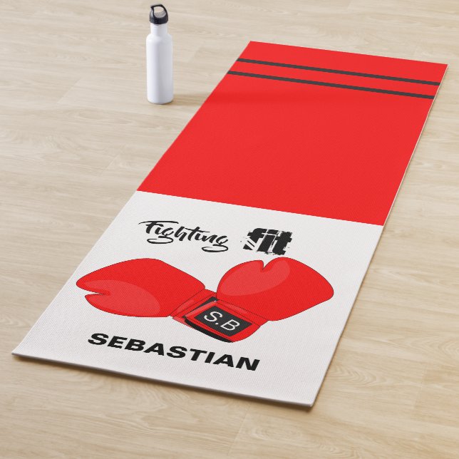Personalized Fighting Fit | Boxing Gloves Fitness Yoga Mat (In Situ)